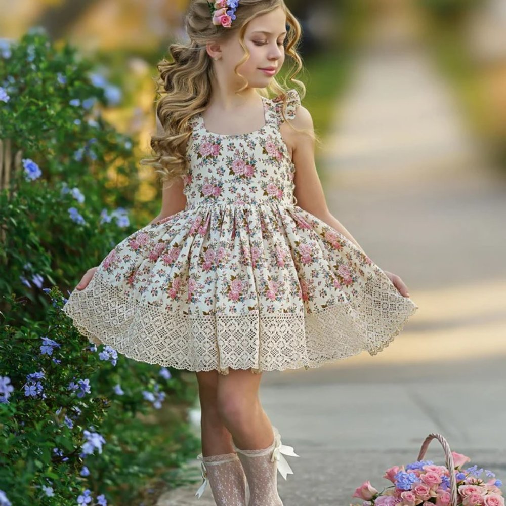 NWT Dollcake Harper Floral and Lace Dress Girls - Picture 2 of 6